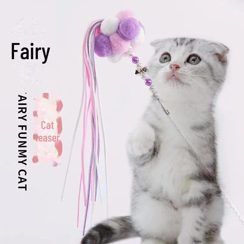 Feather Cat Toy Stick with Mint Ball and Colorful Mouse - Self-entertainment Cat Toy Supply