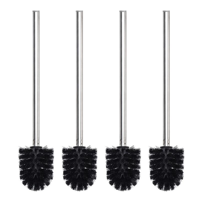 4Pcs Stainless Steels Handle Toilet Cleaning Brush Replacement Toilet Bowl Brush Toilet Cleaning Tool Bathroom Accessory чёрный