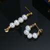 Cut 5-6mm Natural Freshwater White Pearl Flat Round Ear Studs 925 Sterling Silver Earrings Fine For Women Girls Jewelry Gifts