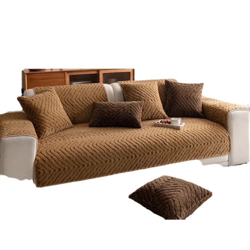 Winter Plush Sofa Cushion Nordic Simple Teddy Fleece Sofa Cover All-Inclusive Universal Cover Non-Slip Thickened High-End Towel