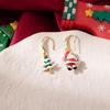 Christmas Cartoon Santa Claus Earrings With Shining Snow Details Premium Alloy Accessories For Women Teens