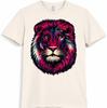 Lion Head T Shirt Colorful Wild Animal Graphic Tee Artistic Portrait Top