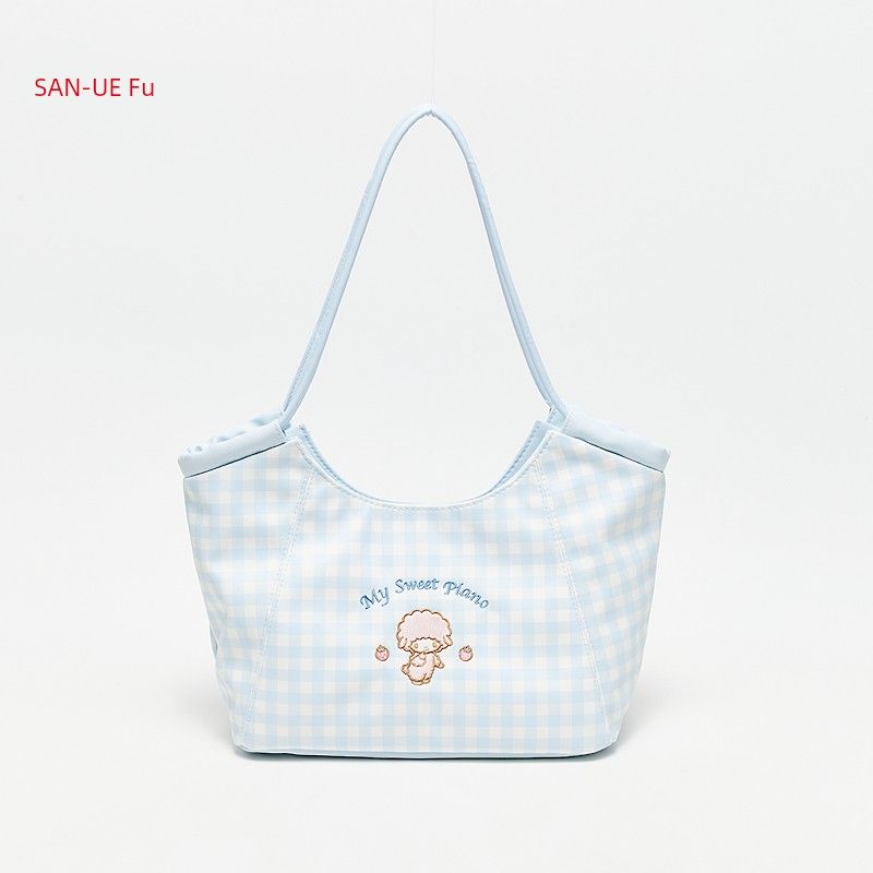 

San Fu Must Ainuo Shoulder Thin Strap Bag Decorative Bag Shoulder Bag Female Life Daily Creative Home Bag 843604 BLUE CHECK
