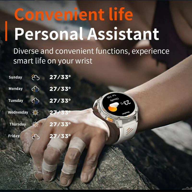 2026 New Military 1100mAh Battery Smart Watch 1.7" AMOLED Screen Compass GPS Flashlight Bluetooth Call Waterproof 5ATM Swim Smartwatch Men