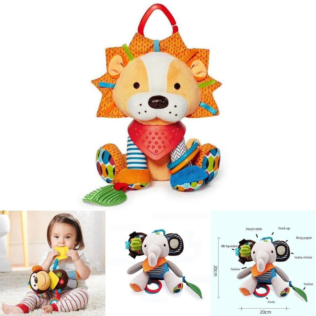 Soft And Colorful Plush Stuffed Toy For Infants With Multiple Textures And Teether For Sensory Play