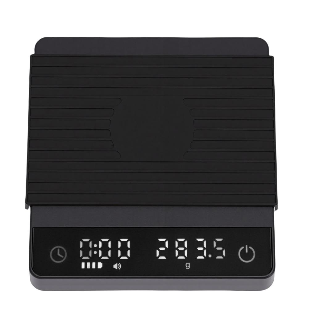 Coffee Scale with Timer 0.1g High   Rechargeable Coffee Scale with Backlit Screen Anti Slip Mat Black