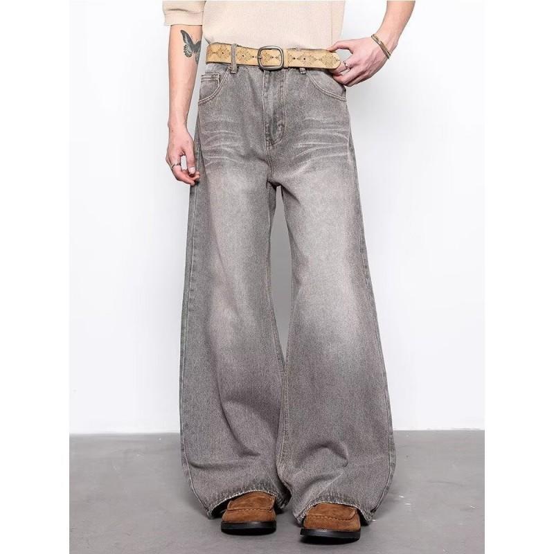 2026 Embroidered Denim Pants Loose Fit High Street Style Wide Leg Jeans Teens