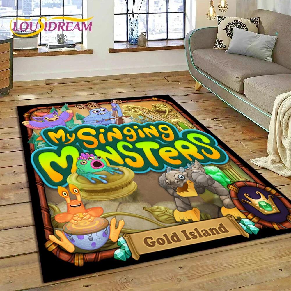 3D Game My Singing Monsters Cartoon Rug Carpet for Living Room Bedroom Home Decor,Floor Mat Non-slip for Sofa  Doormat Gift Kids