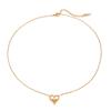 18k Gold Stainless Steel Heart MOM Necklace with Rhinestones, 45+5cm