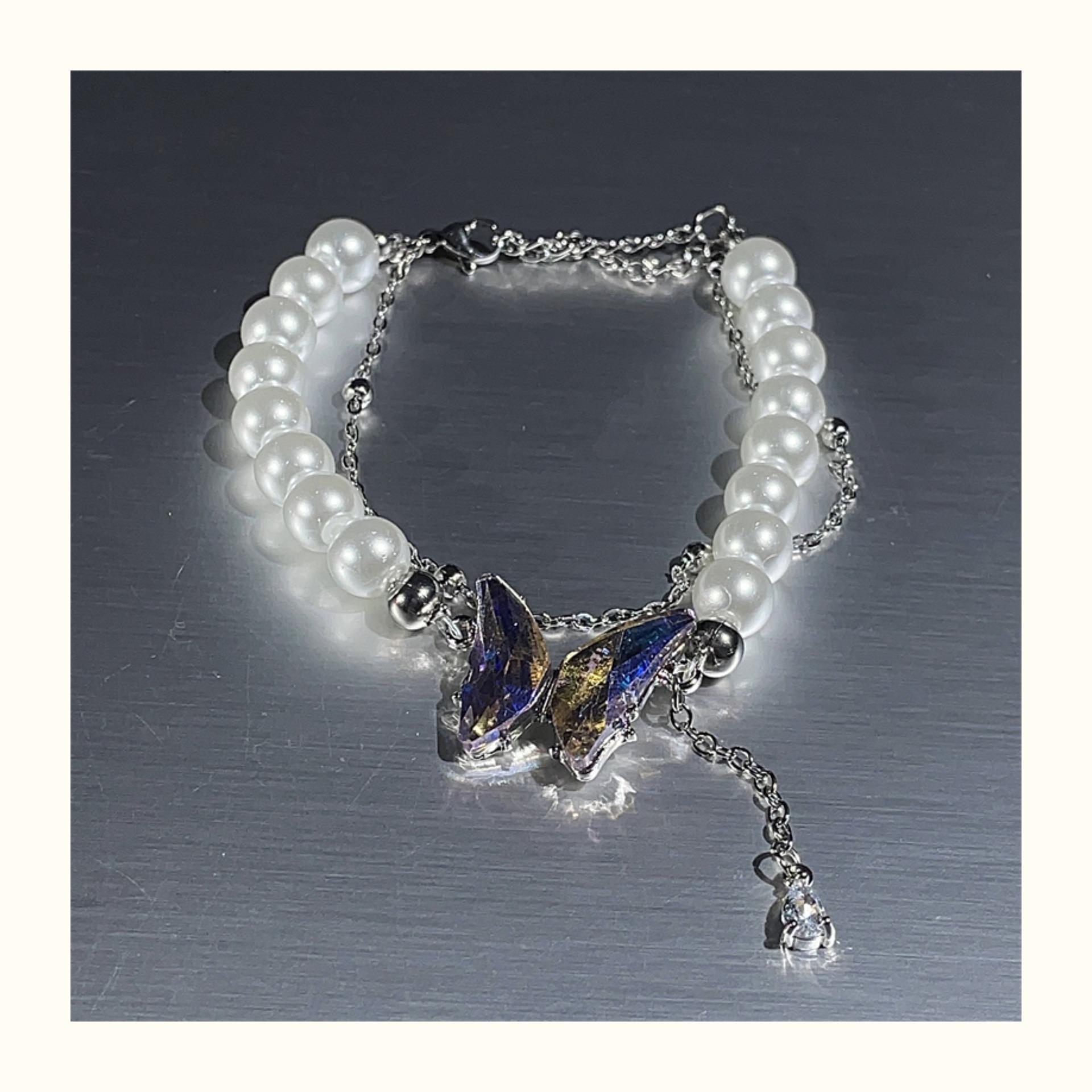 Exquisite Light Luxury Butterfly Pearl Bracelet for Women - High-End Design, Perfect for Students and Best Friends