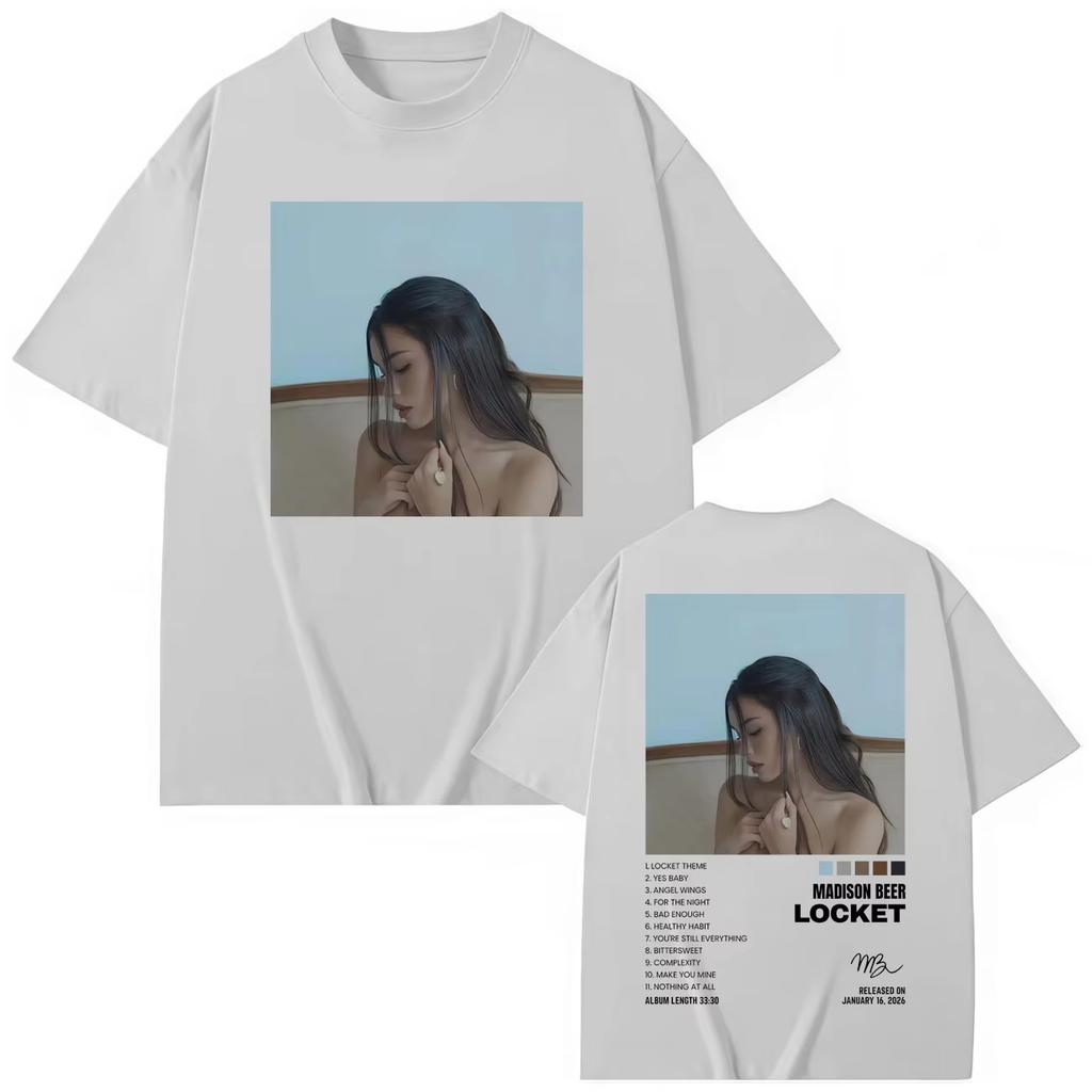 Madison Beer Locket Album Graphic T Shirts Men Women High Quality Fashion Tshirt 2026 Springsummer Casual Short Sleeve Top