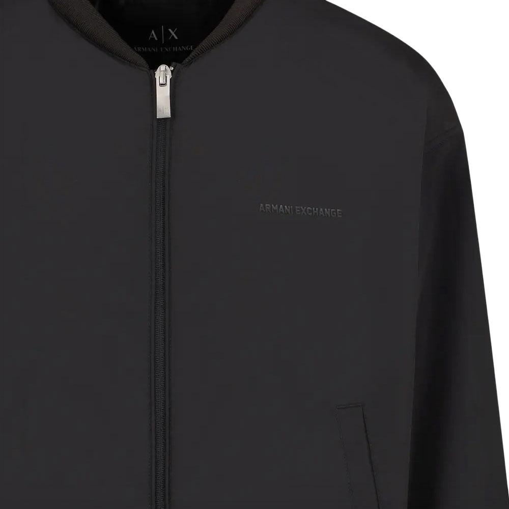 Armani Exchange Solid Logo Letter Emblem Short Casual Jacket Men jackets Black 6DZBL8-ZN5KZ-1200