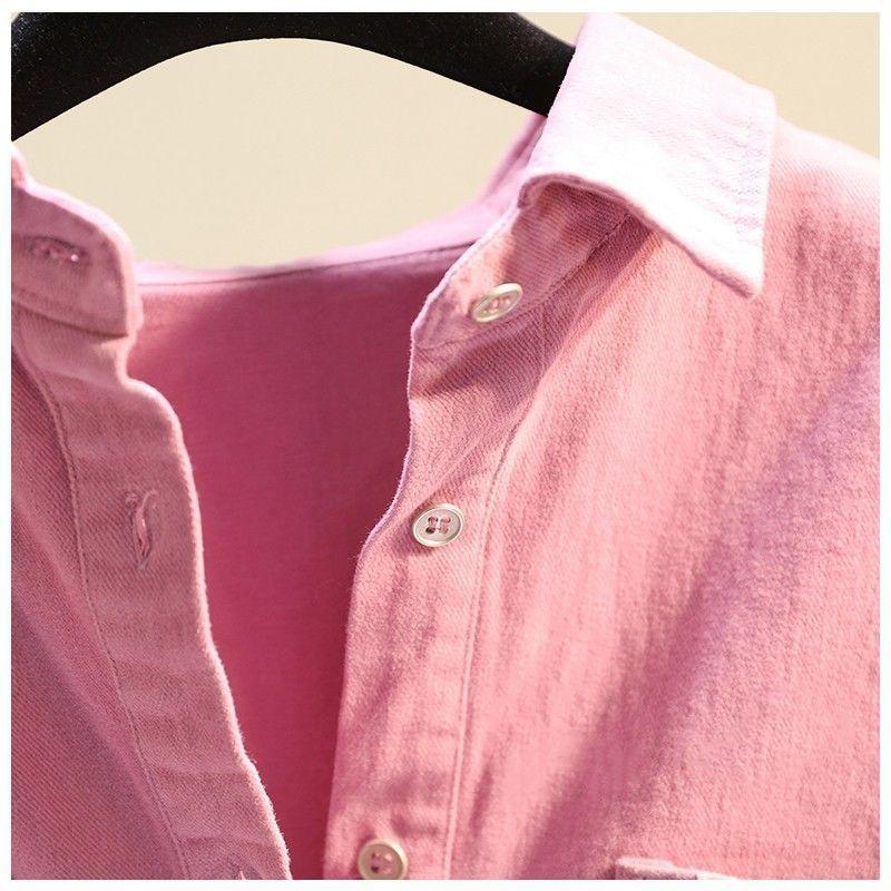 Stilvolles und bequemes Baumwoll-Frühlingshemd für Damen, koreanischer Modetrend