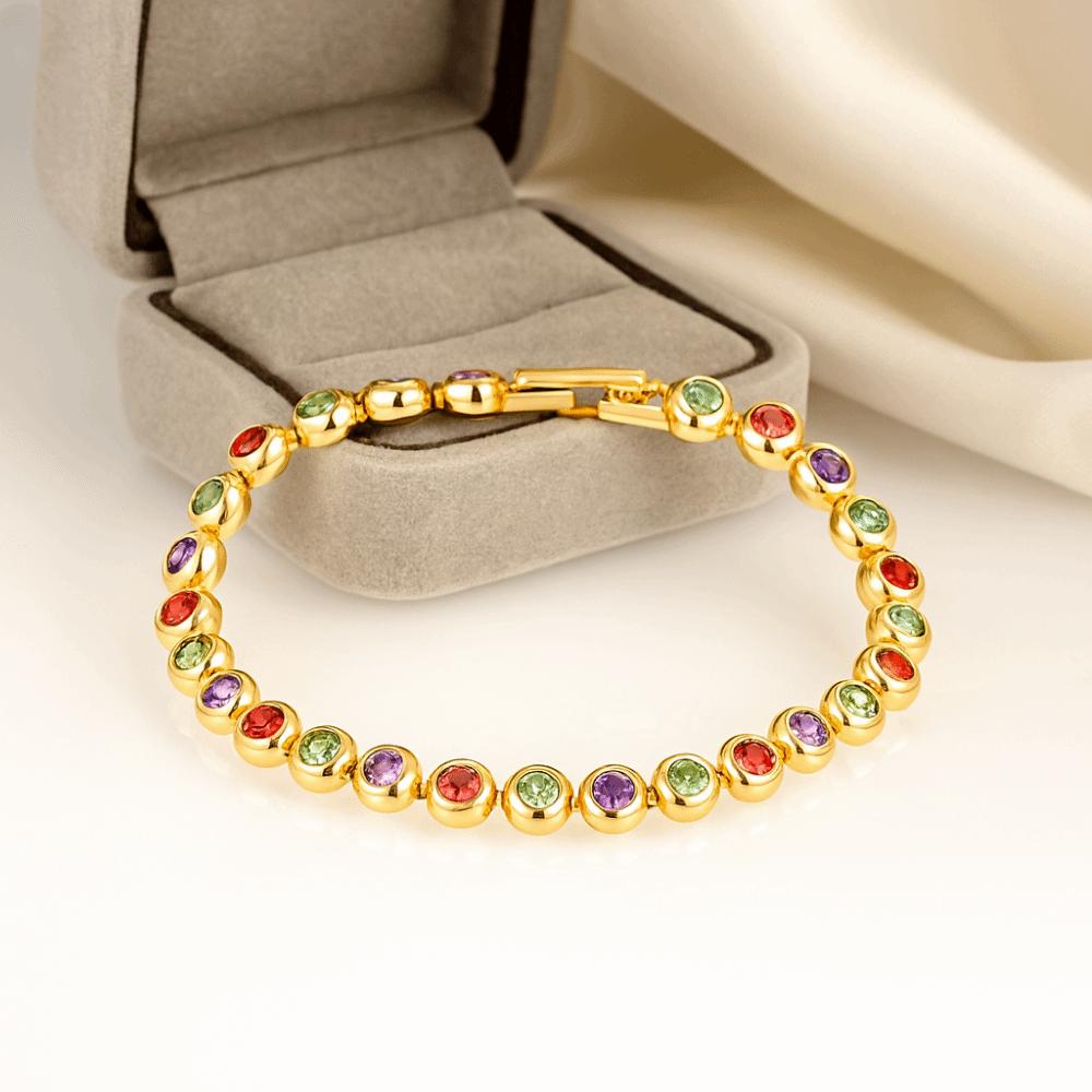 Waterproof Luxury Gold Color  Bangle Handmade Round Shape Cuff Bracelet  Female Lady Girl
