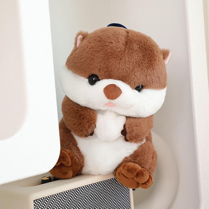 Otter Plush Toy Backpack - Cartoon Otter with Shell Bag for Kids