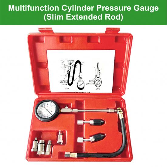 Compression Tester Kit Engine Cylinder Compression Tester 0-300 PSI Gauge M10 M12 M14 M18 Adapters Tool Set Motorcycle ATV Truck