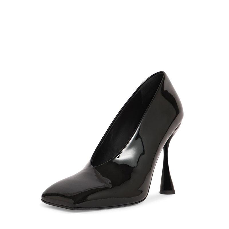 Fashion Show Style 10.5cm Irregular High Heels Spring/Summer Square Head Black White Fashion Sexy Professional Commuter Naked Shoes 43