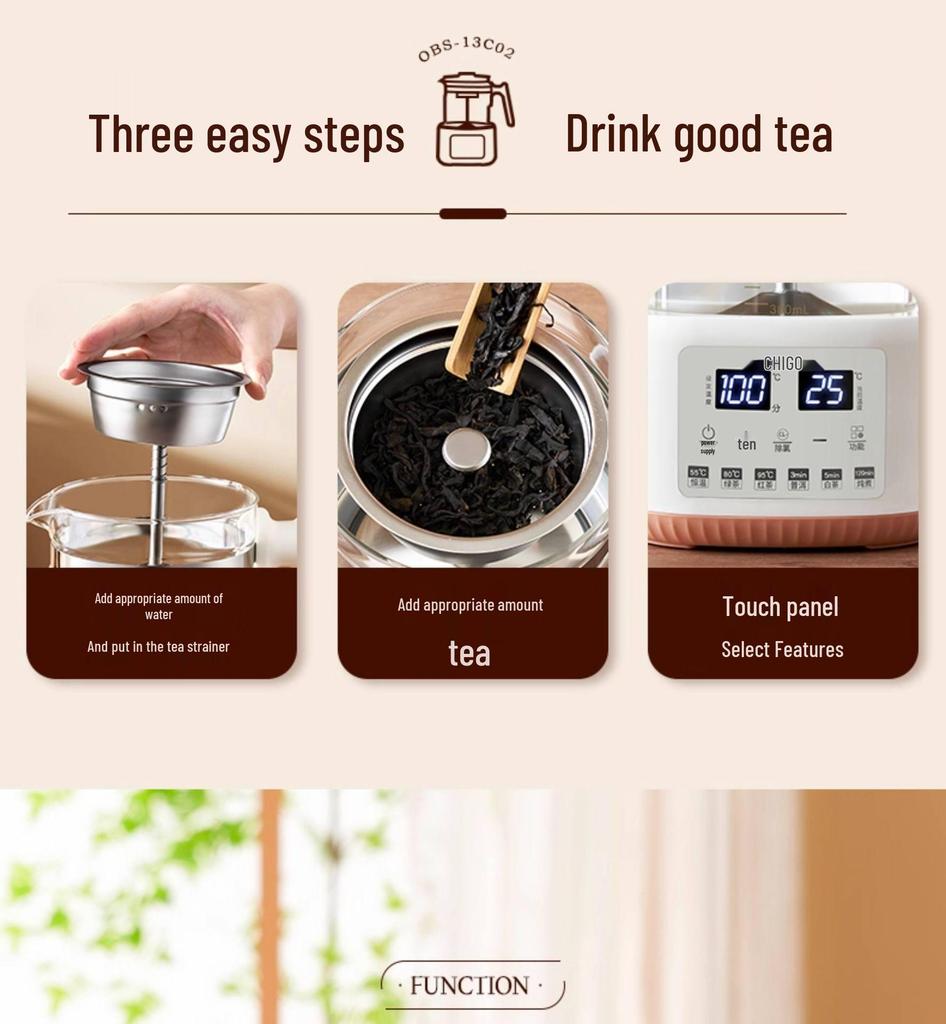 Zhigao Smart Temperature-Controlled Tea Maker & Electric Kettle for Home and Office