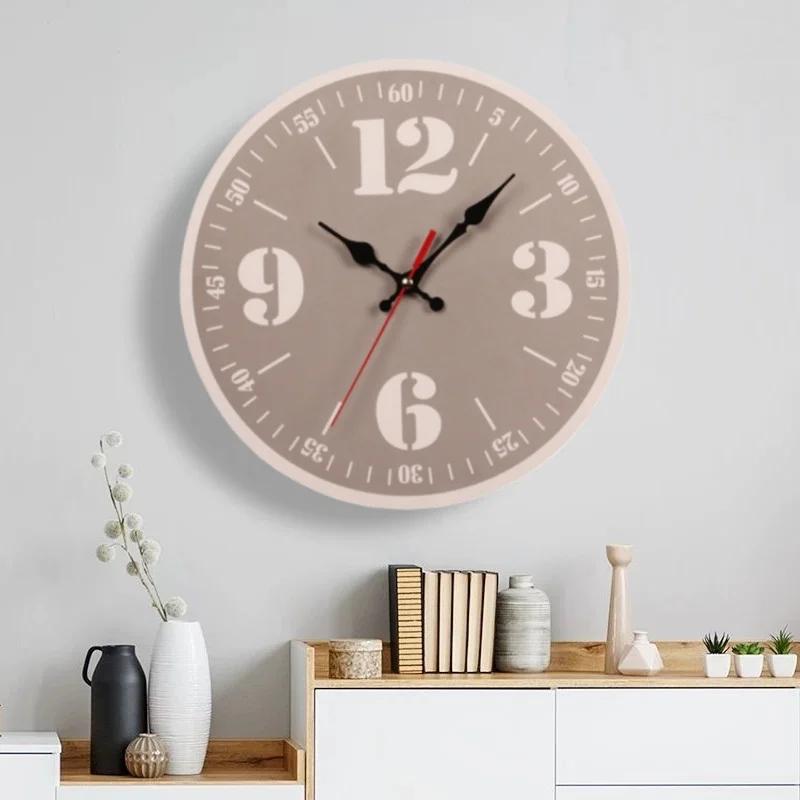 11 Inch Simple Modern Wooden Wall Clock Living Room Art Silent Clock Fashion Light Personality Decorated Study Livingroon