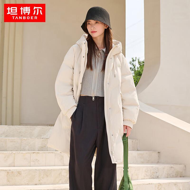 

TANBOER Women s Hooded Mid-Length Down Jacket TB233650 160