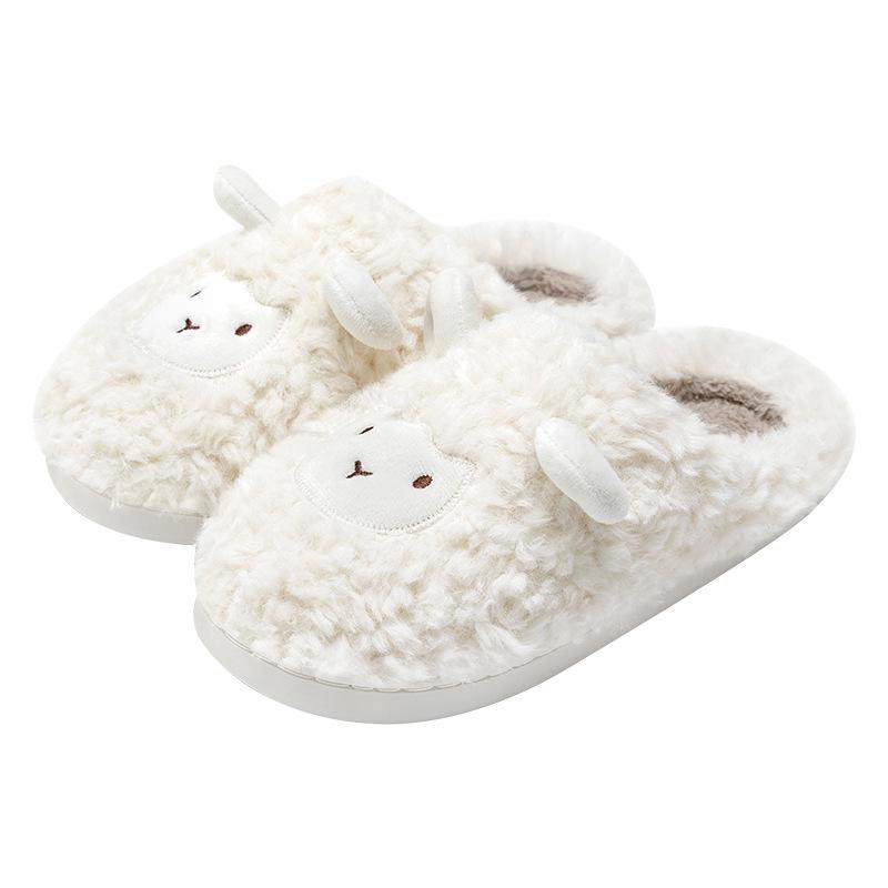 Cotton slippers winter indoor home couple 2025 new cute wool plush soft bottom outer wear cotton mop