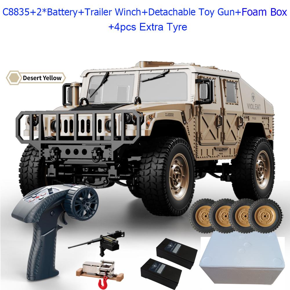 C8835 1:14 RC Car 2.4G Remote Control Car 4WD Off-road Climbing Simulation All-terrain RC Crawler Military Jeep JJRC RC Toys