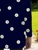 Women's dark blue polka dot loose long-sleeved T-shirt with pockets, women's spring and autumn new Korean version casual top,
