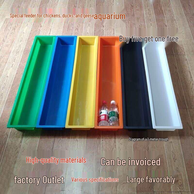 Rectangular Anti-Spill Chicken Feeder & Water Trough for Raising Chickens, Rabbits, Pigeons, Ducks, Geese, and Dogs.
