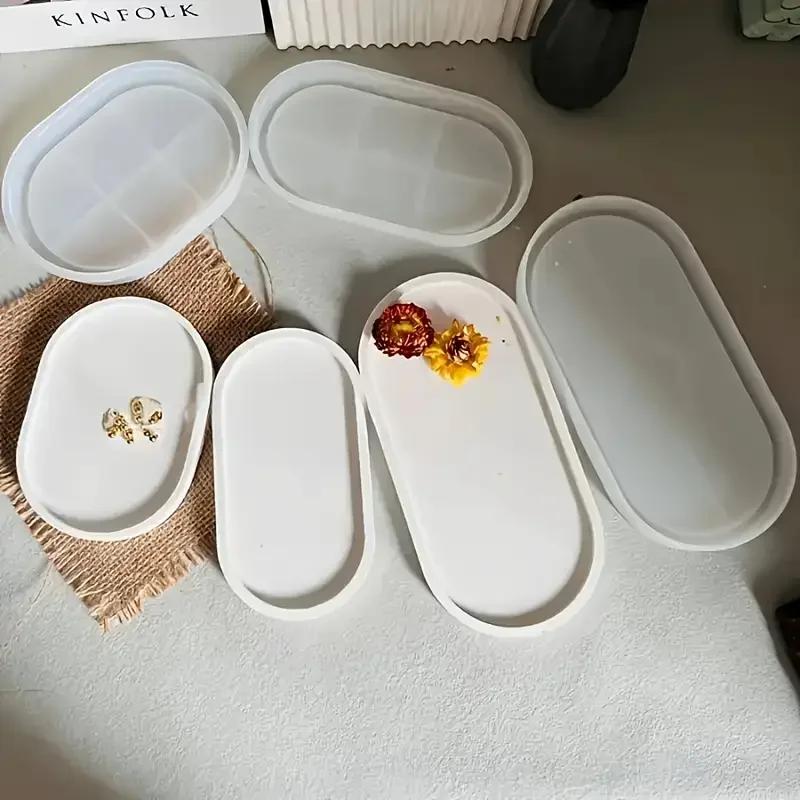2026 Latest Models DIY Resin Mold Tray - Large Medium Small Oval Silicone Molds for Home Decor Jewelry Making and Crafts