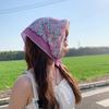 Women Flower Printed Headscarf Sun Protection French Pastoral Style Boho Lightweight Travel Picnic Outdoor Girls Scarf