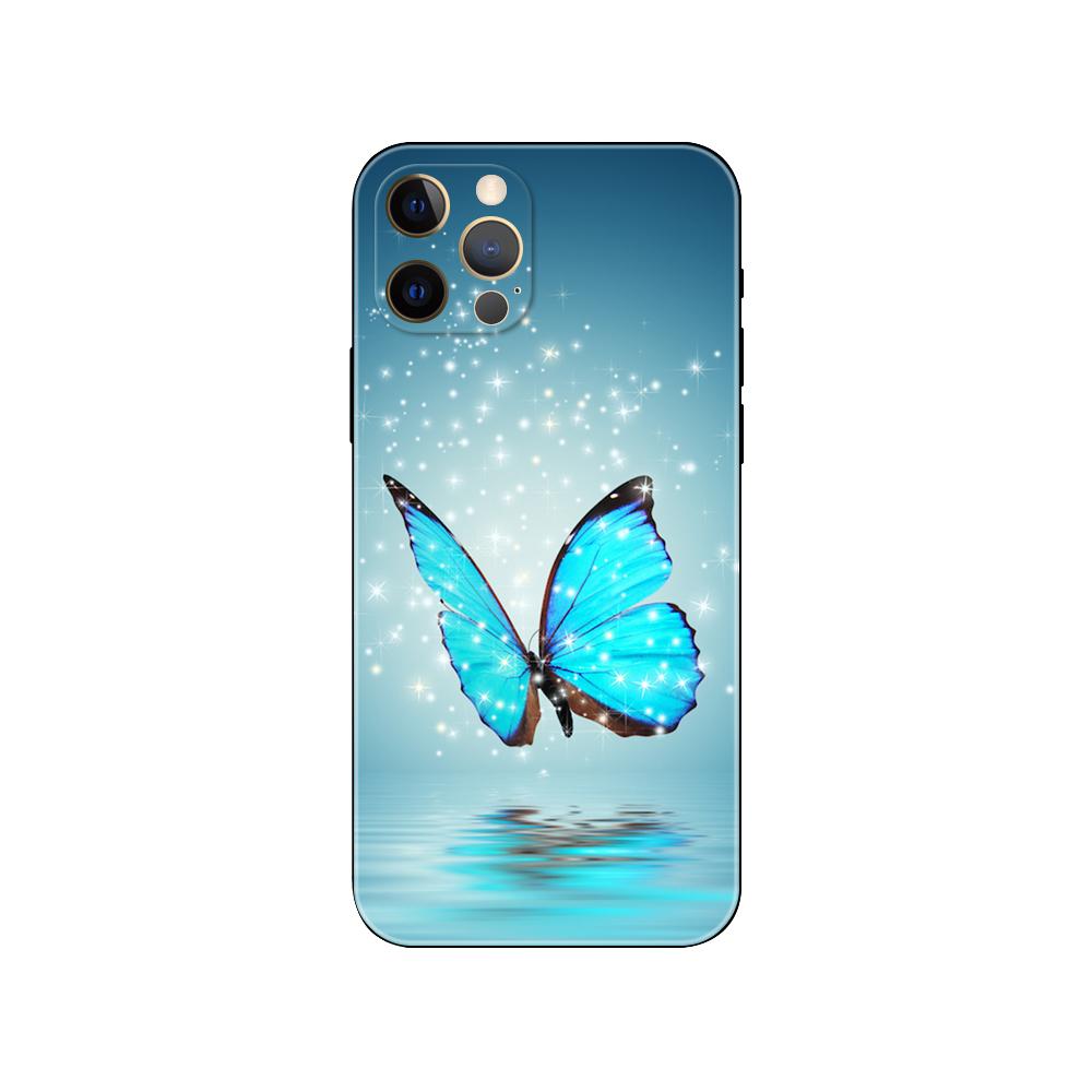 Etui na telefon z motylem na białych różach dla iphone 14 5s 2020se 6 6s 7 8 plus x 10 XR XS 11 12 13 mini pro MAX czarne etui z TPU na tył