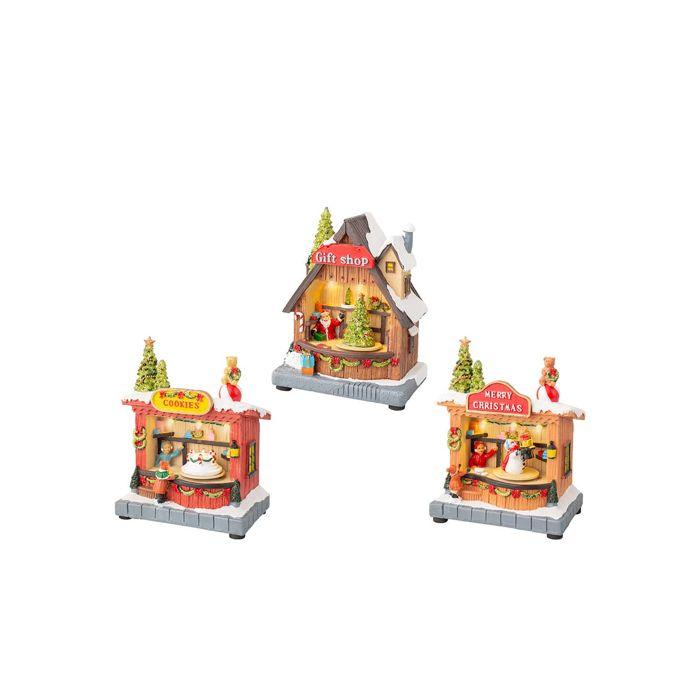 Scène De Noël Avec Led 18,50 X 9,50 X 14,30 Cm