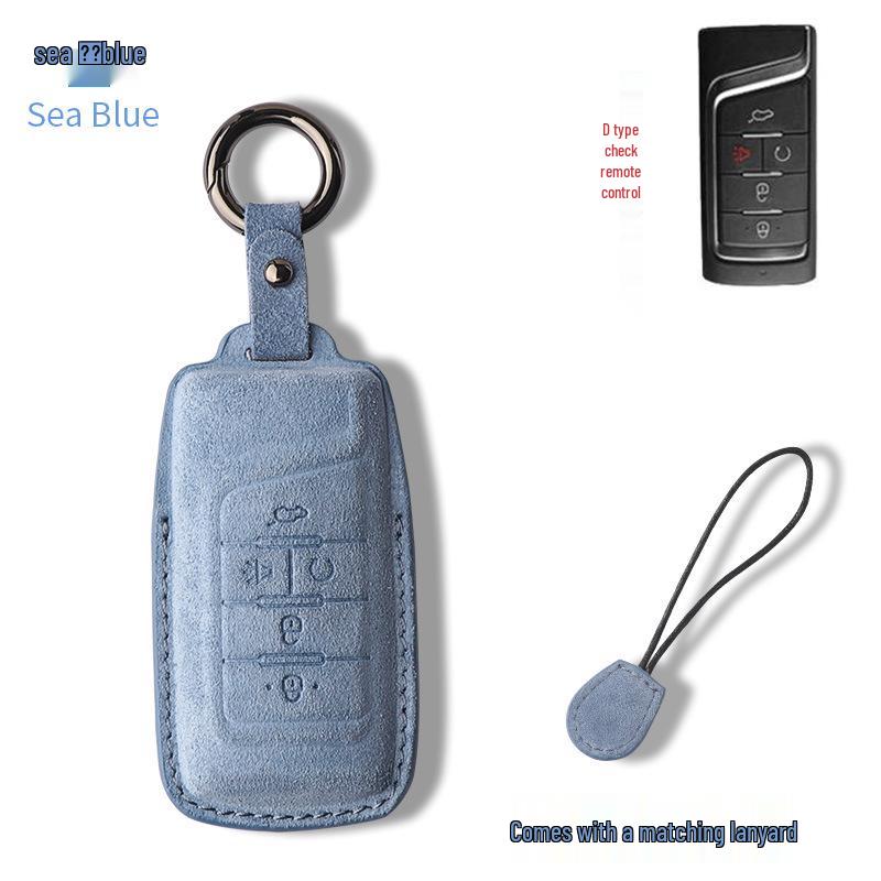 Compatible Key Case for GAC AION Y & Trumpchi GS Models (GS3, GS4, GS5, GS6m) with Suede Shell and Buckle Design
