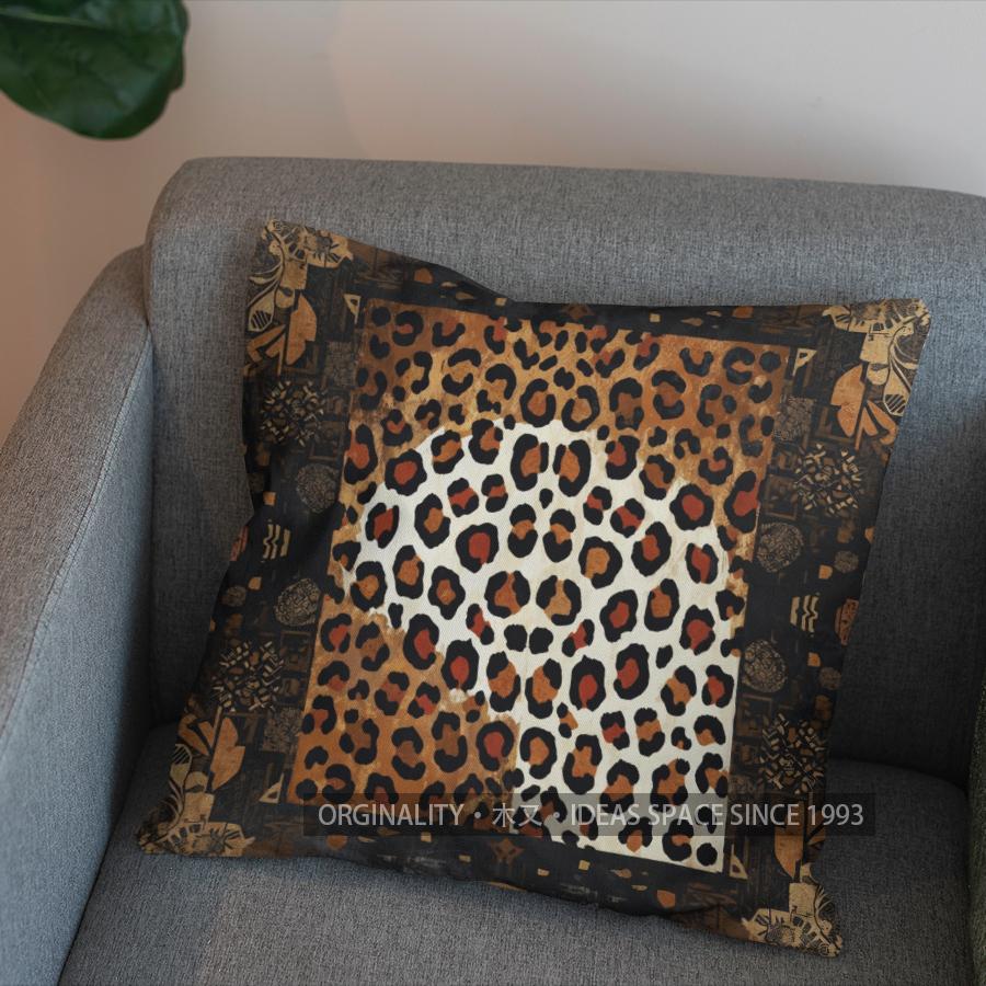 2D Colorful Leopard Pattern Decorative Pillow Cover Pattern Cushion Cover Suitable For Sofa Bedroom Car Pillow Cover