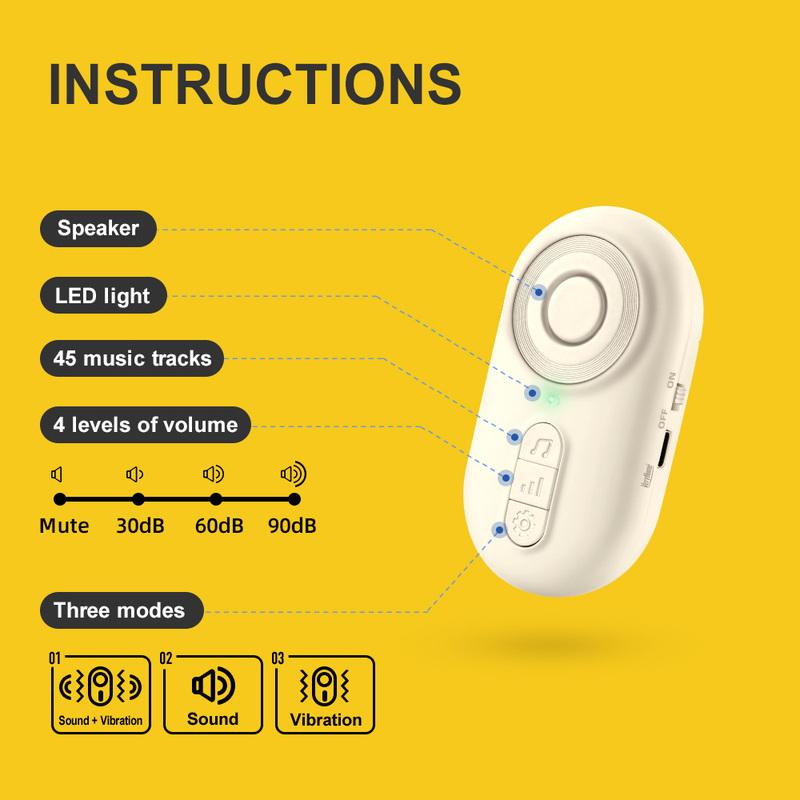 Wireless Elderly SOS Emergency Call Button with Vibration, Portable Personal Alarm for Senior Care, Remote Notification, Help