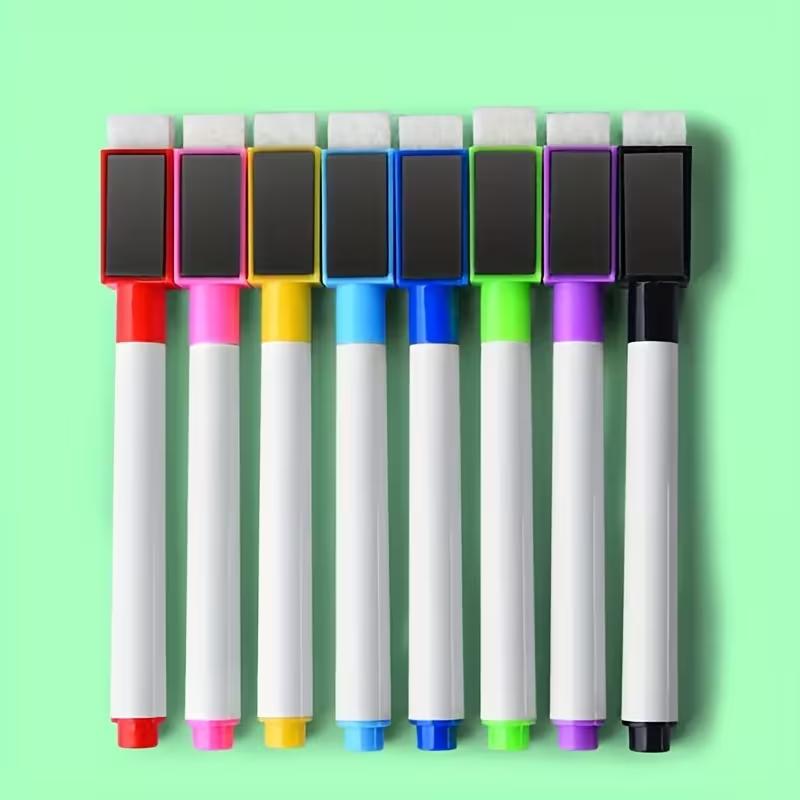 

8-color Dry Eraser with Magnetic Marker Pen, Suitable for Office Whiteboards and Calendars, Refrigerators