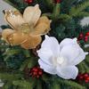 Three-Layer Gold Christmas Flower Decoration - New Simulated Tree Ornament for Holiday Arrangements.