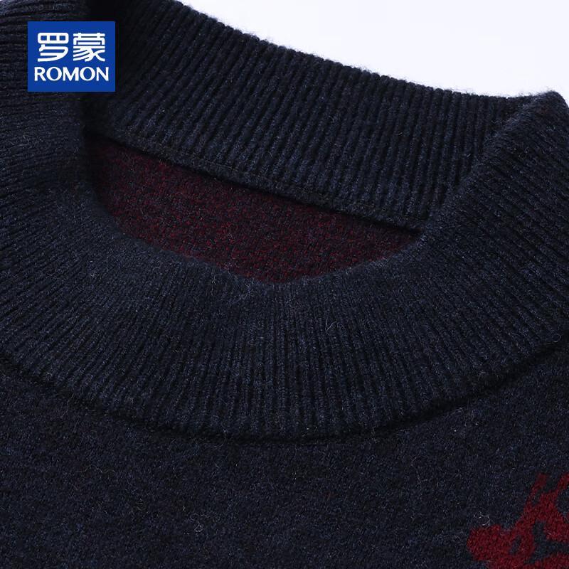 Romon Men's 100% Pure Wool Half-High Collar Pullover Sweater