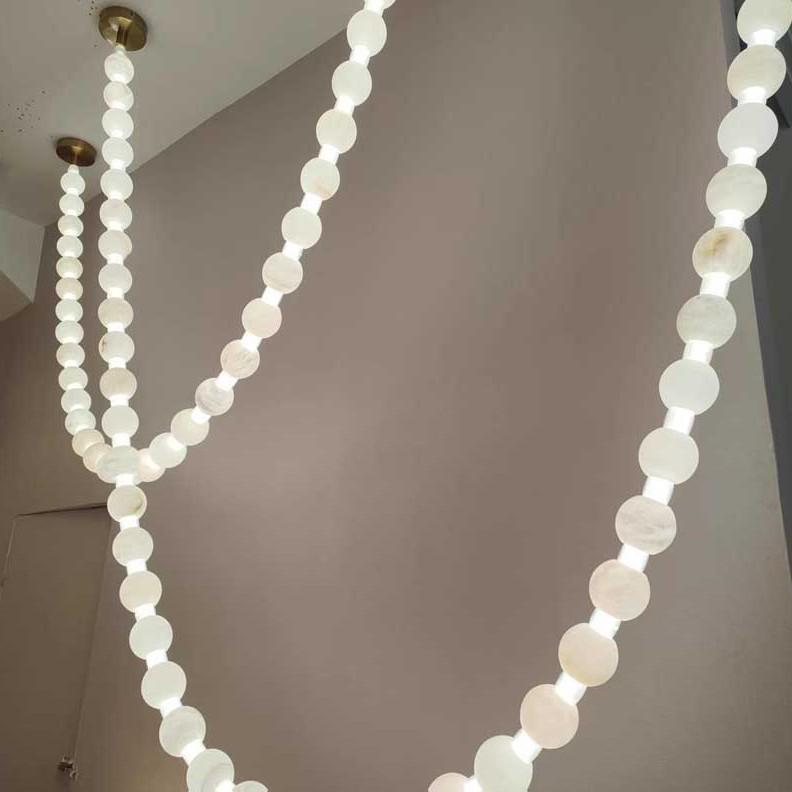 Retro Spanish Alabaster Chandelier - American Style Wall Lamp for Hotel and Office