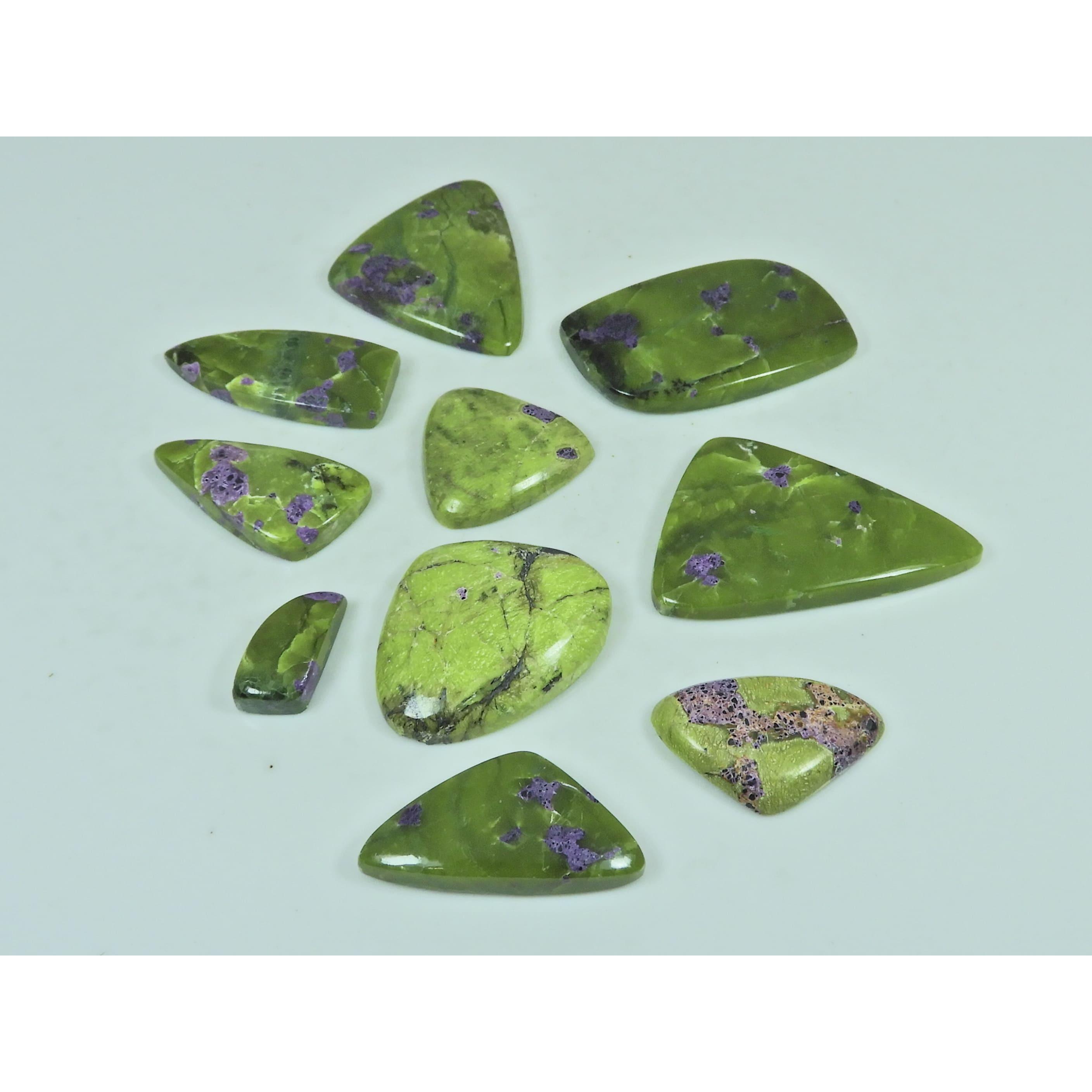 10Pcs Natural Atlantisite Fancy Shape Cabochon Loose Gemstone 153Cts. Lot C-2966