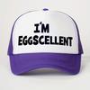 Foam Mesh I'M EGGSCELLENT Trucker Cap Curved Brim Snapback Cap Fashion Golf Hat  For Men Women