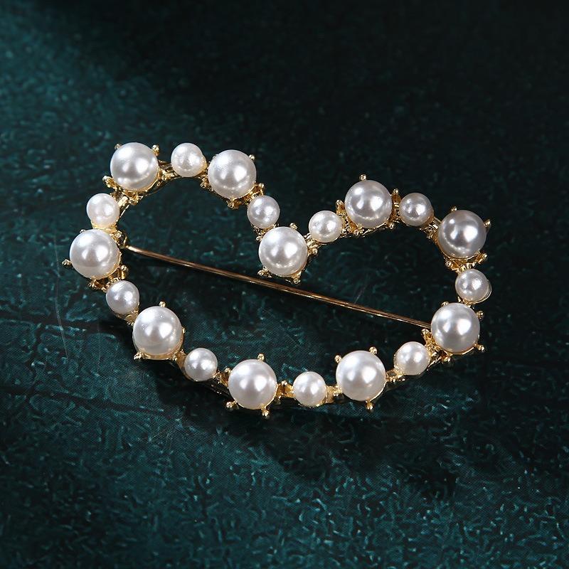 Módní dámské doplňky plné perlové labutě drahokamu květinová brož