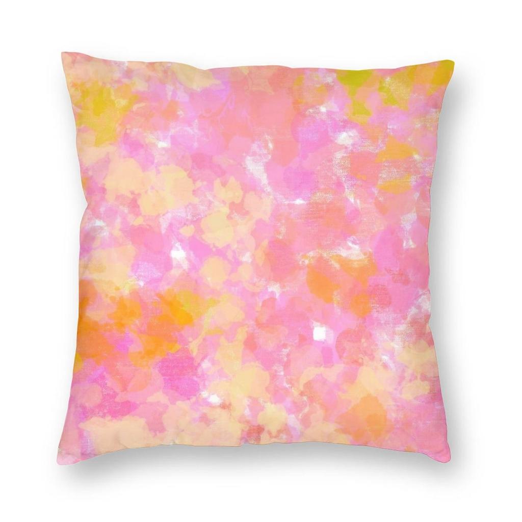 Abstract Hot Pink And Orange Paint Brush Effect Pillowcase Soft Polyester Cushion Cover Decor Pillow Case Cover Home 45X45cm