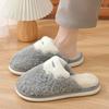 Home Cotton Slippers Winter Men's Indoor Household Wool Slippers Men's Plush Warm Autumn and Winter Plush Cotton Drag Women