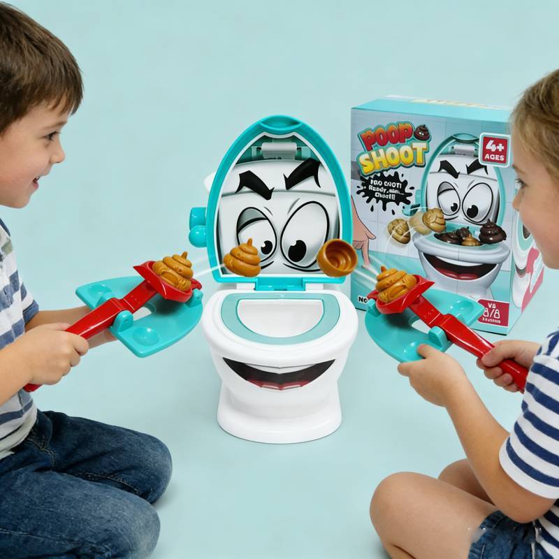 Poop Shoot Toilet Game Toy With Ejecting Feces For Parent Kids Indoor Play Fun