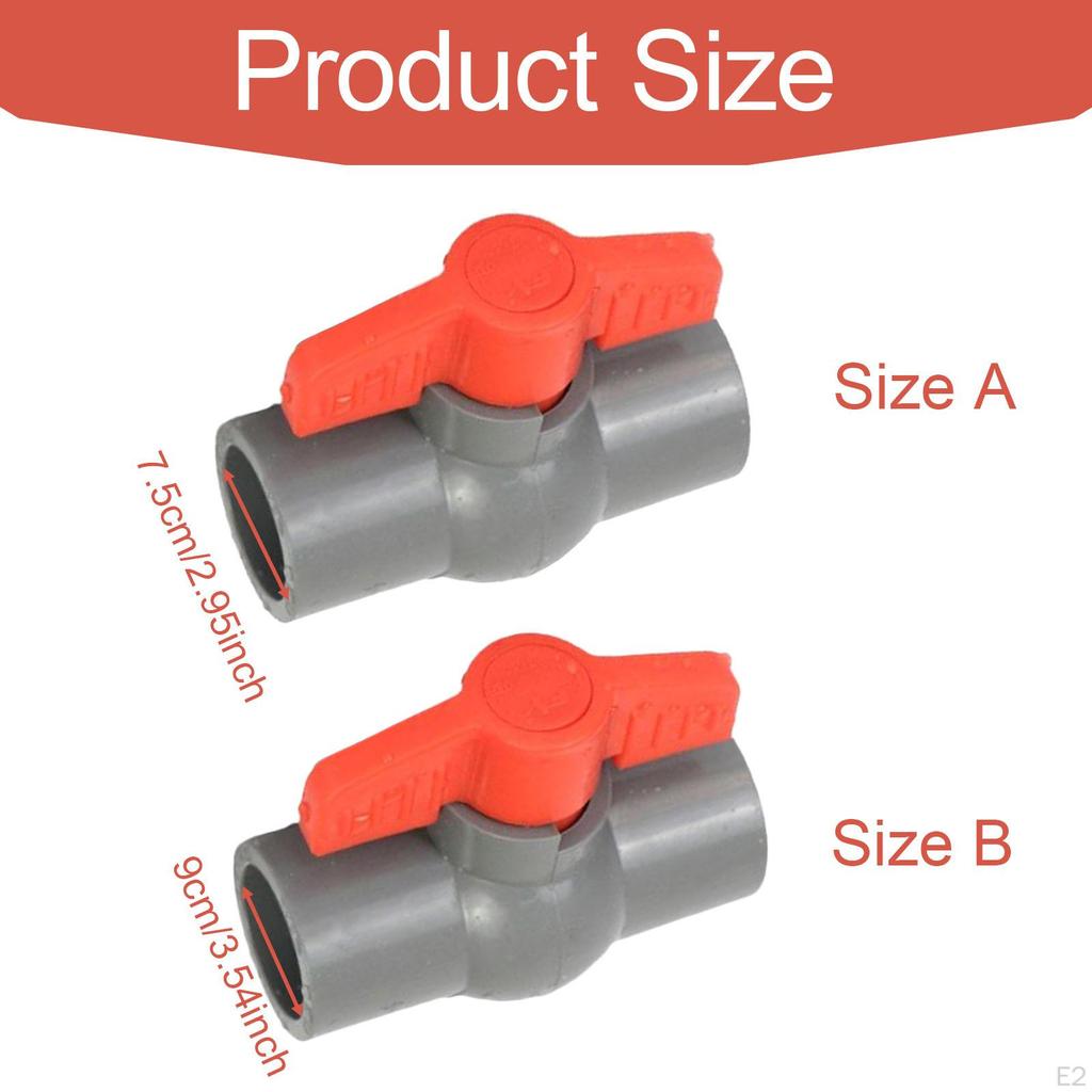 PVC Ball Valve Compact T Handle Water Shut Off Connector Easy Install Pipe Fitting for