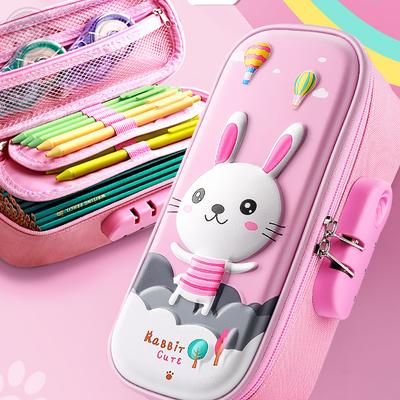 EVA 3D Pencil Case with Password Lock Large Capacity Double-Layer Pen Bag Students Children's Stationery School Supplies Gift