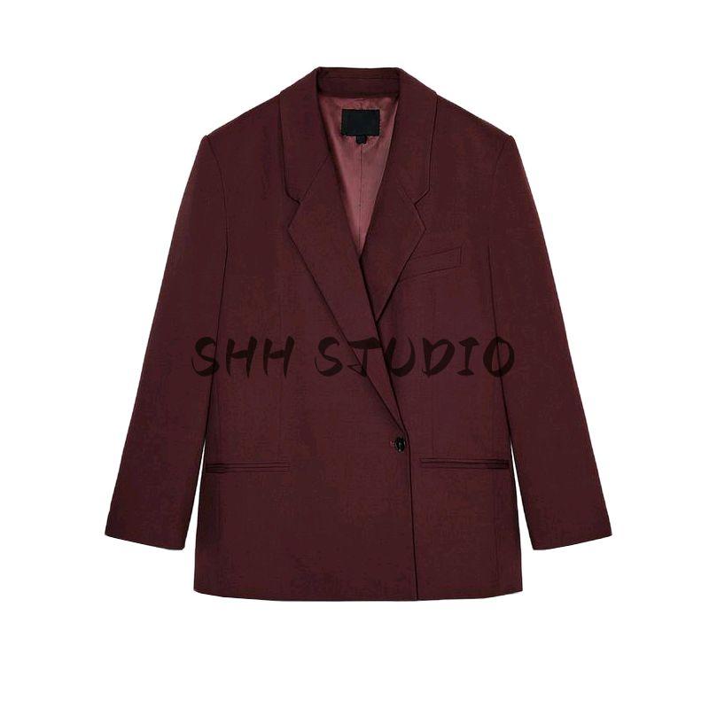 Women's Spring Clothing Old Money Style Lapel Long Sleeves Double Breasted Loose Casual Suit Jacket 2010719 2010738