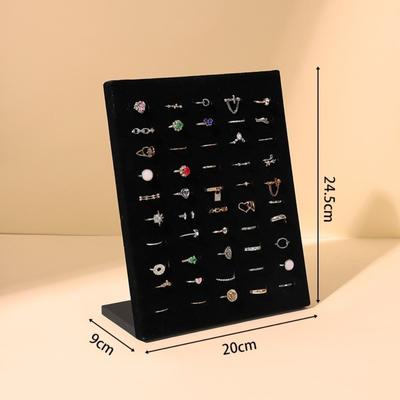 New Portable Ring Display Plate Plastic Flannel Ear Studs Holder Rings Storage Rack Jewelry Display