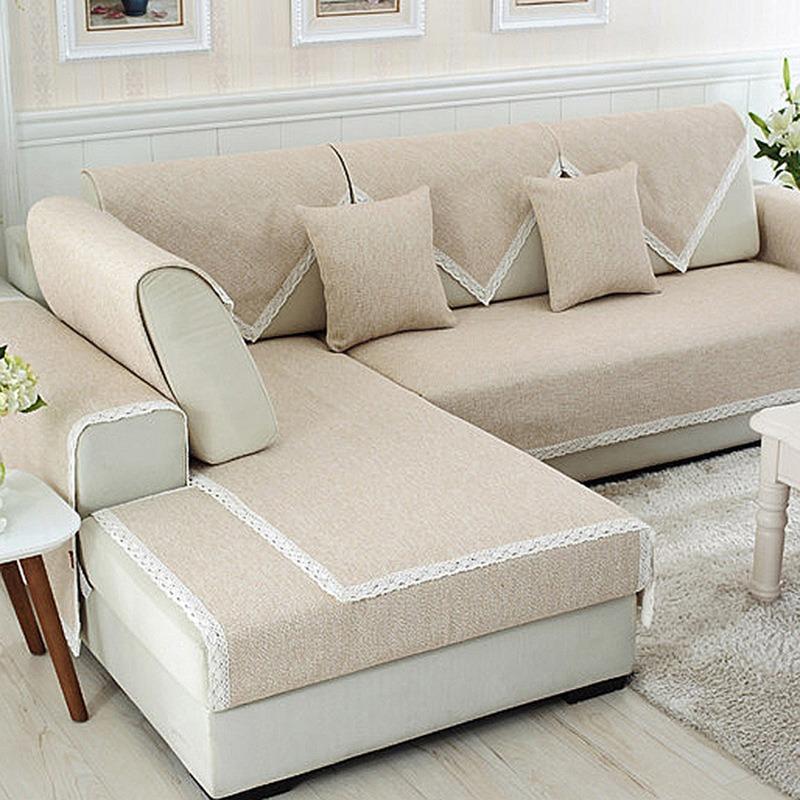 Sofa Cushion Fabric Four Seasons Sofa Slipcover Universal Autumn Linen Simple Modern Thickened Non-Slip Sofa Covers